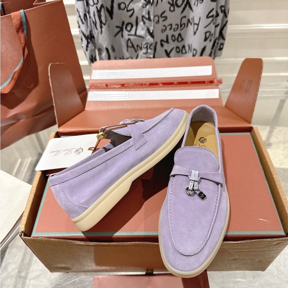 Loro Piana Lavender Suede Loafers | Spring Essential 👡💕 - Picture 4 of 9